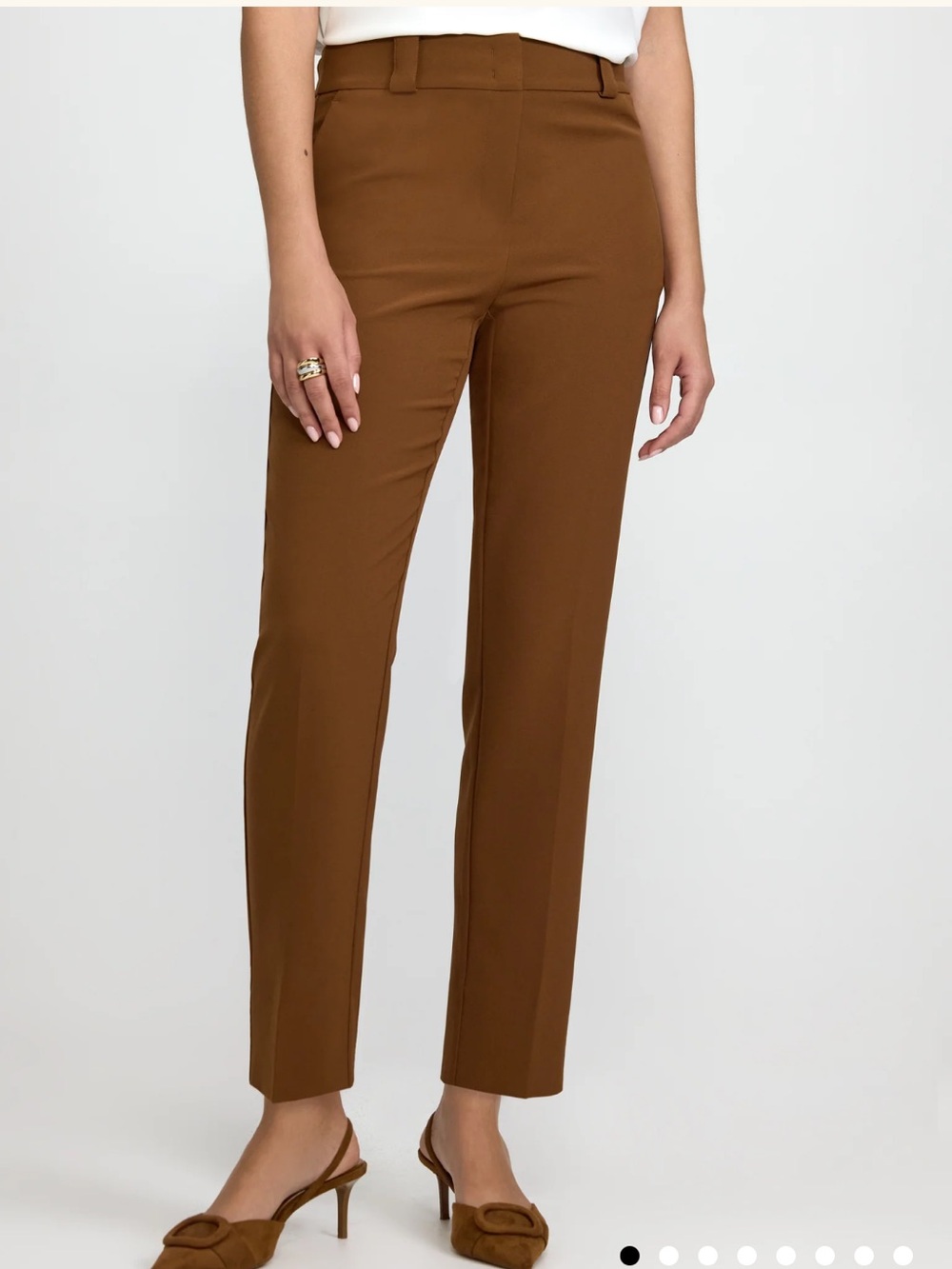 Laura Emma Slim-Leg Pants Amber Clay Brown